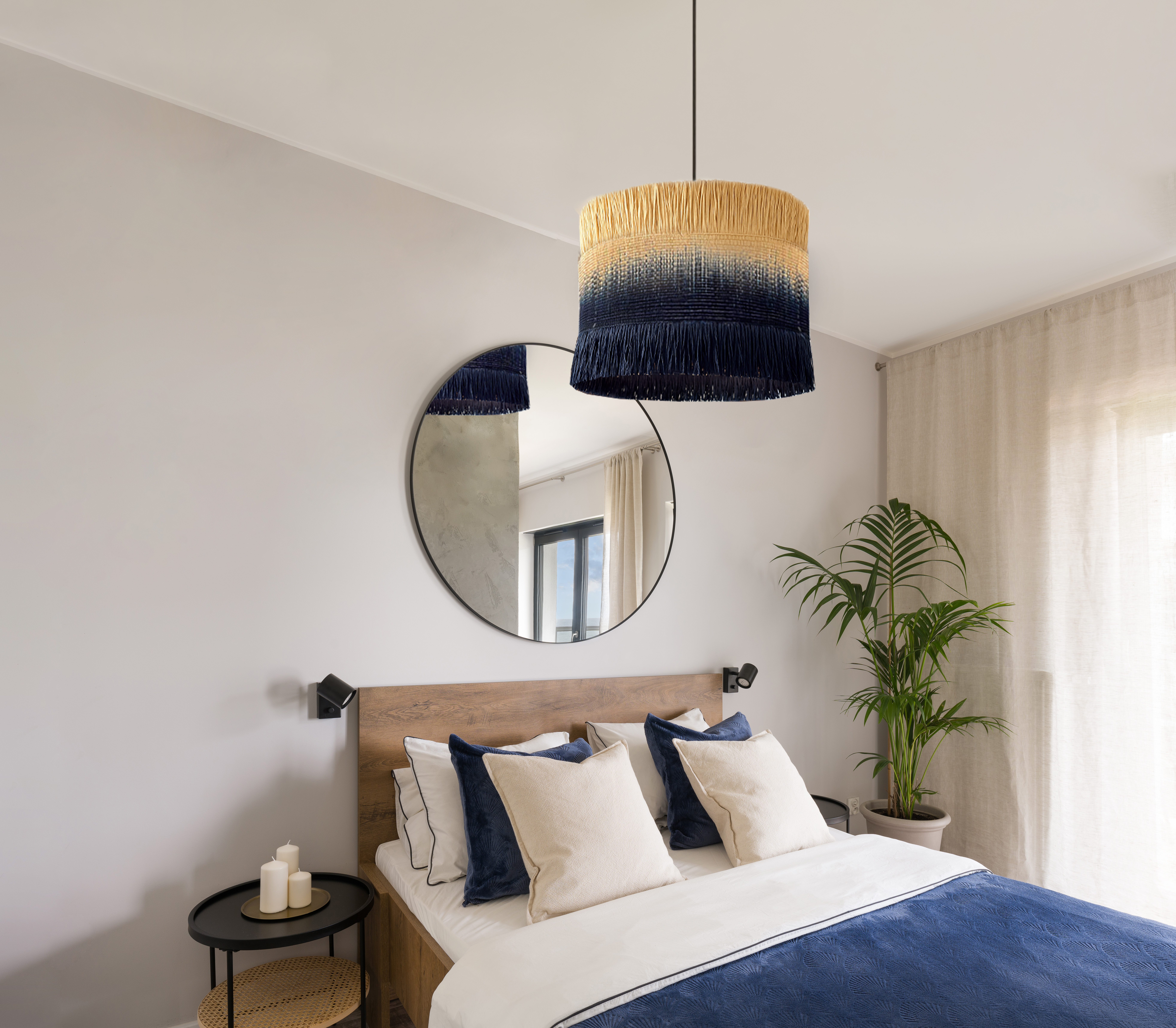 Lampshade navy blue L