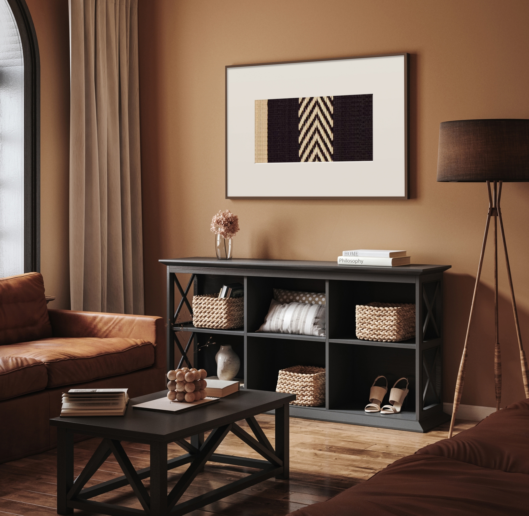 Woven artwork yak black L01