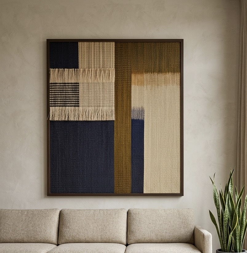 Woven frame Tribe series 120x140 cm(กรอบไม้น้ำตาล )