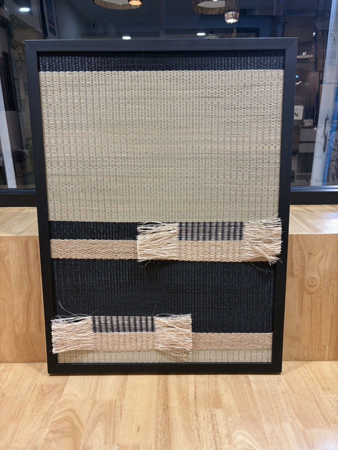 Woven frame Pulse dune black series 60x80 cm (กรอบไม้ดำ)