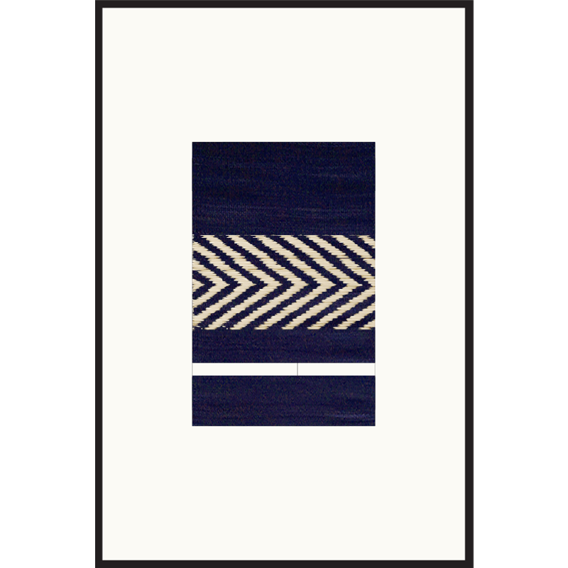 Woven artwork Yak navy blue L01 series