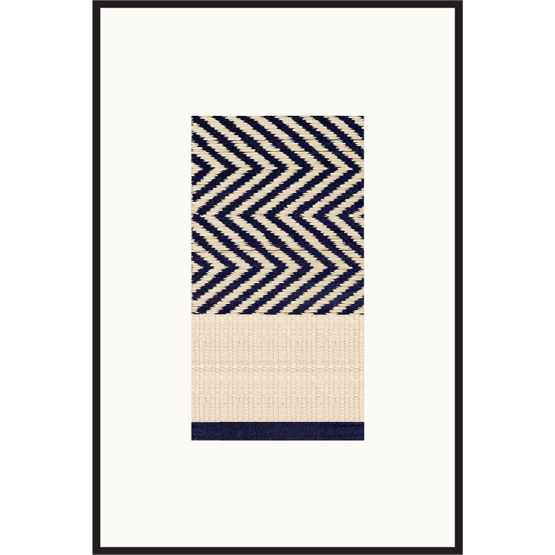 Woven artwork Yak navy blue L02 series