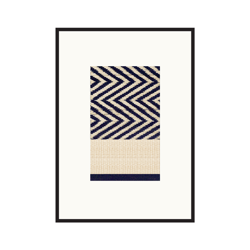 Woven artwork Yak navy blue M02 series