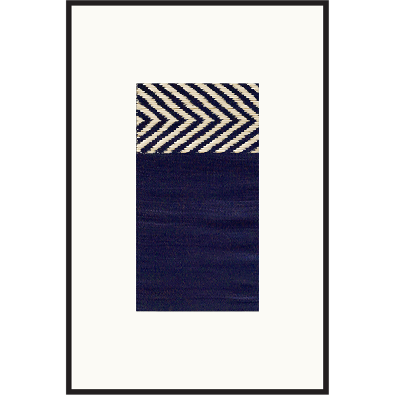 Woven artwork Yak navy blue L03 series