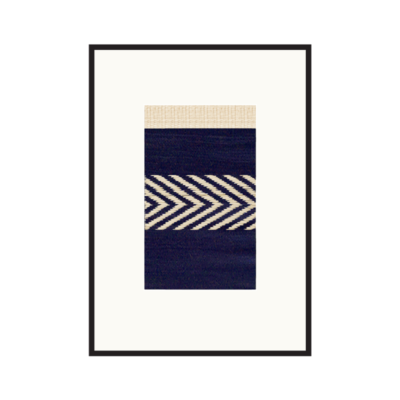 Woven artwork Yak navy blue M04 series