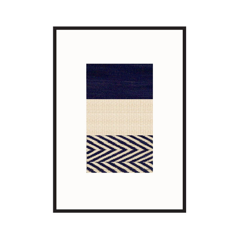 Woven artwork Yak navy blue M05 series