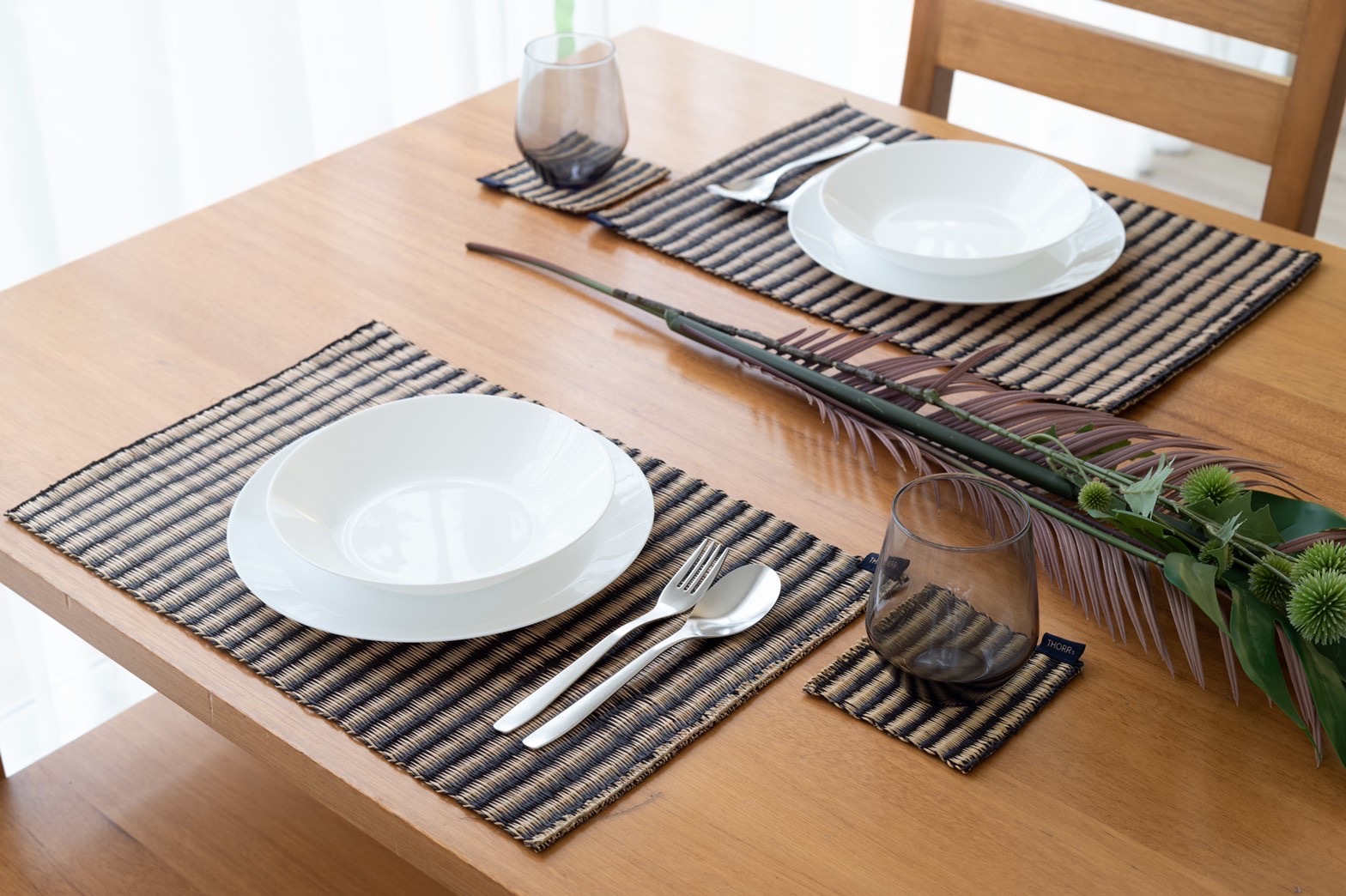 Stripe brown placemat