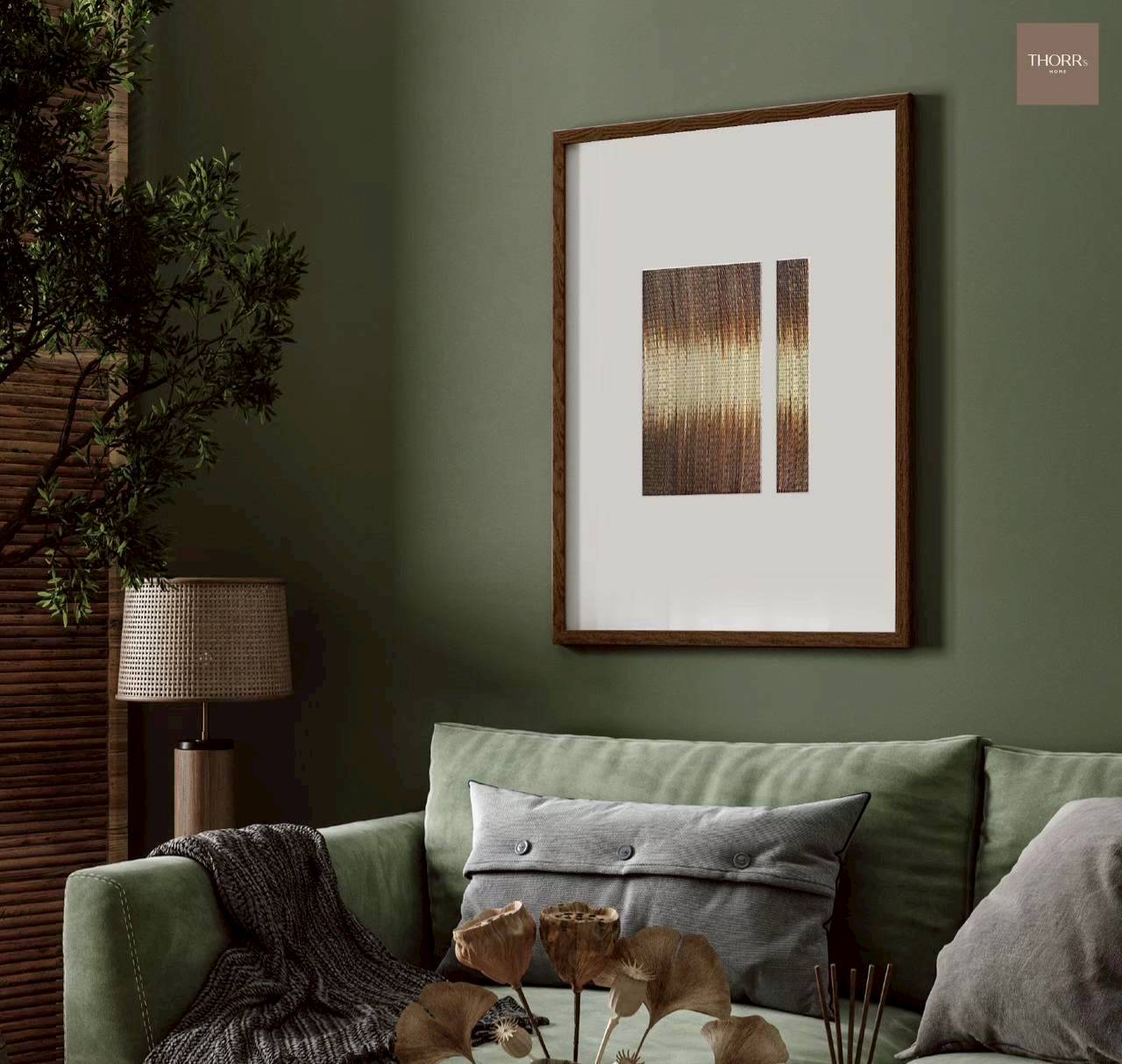 Woven artwork blended brown L04